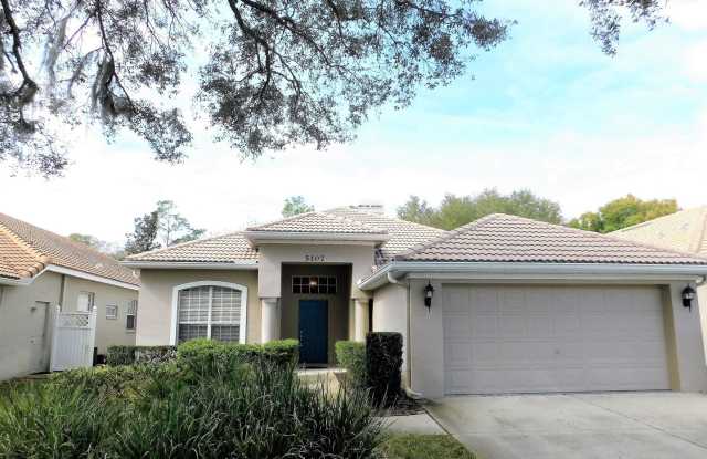Annual fully furnished three bedroom home in The Pinnacle of gated East Lake Woodlands for long term rental