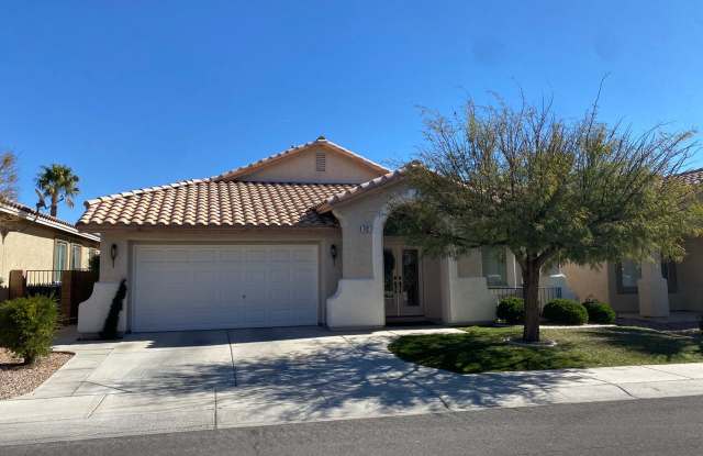 Single story Summerlin home with grass backyard