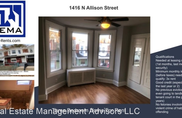 1416 N Allison Street - 1416 North Allison Street, Philadelphia, PA 19131