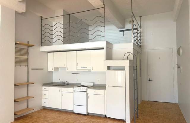 Photo of Video Tour! Studio with Lofted Sleeping Area on top of Kitchen! No Fee, Cat Ok, Central Air