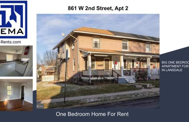 BIG ONE BEDROOM APARTMENT FOR RENT IN LANSDALE - 861 West 2nd Street, Lansdale, PA 19446