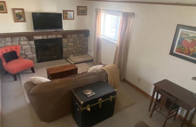 Private bedroom, bath and living room with a kitchenette in the lower 1/3 of Louisville tri-level home.