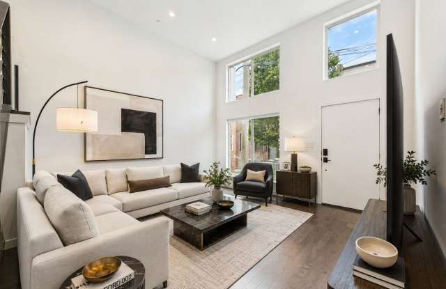 Rare 2-Car Gated Parking, Garage, Private Deck & Roof Deck with Skyline Views