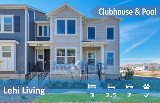 Photo of Great Townhome in Lehi - 3BD - 2BTH - 2GAR - Clubhouse  Pool.