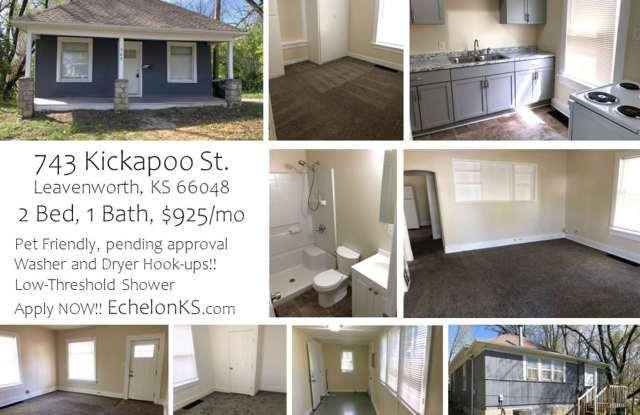 2 Bed, 1 Bath - RANCH STYLE!! - 743 Kickapoo Street, Leavenworth, KS 66048