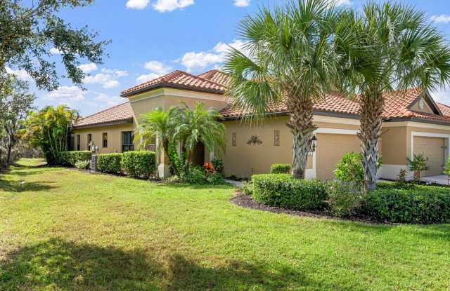GORGEOUS 2 BEDROOM, 2 BATHROOM WITH A LARGE DEN AND 2 CAR GARAGE VILLA WITH A BEAUTIFUL LAKE VIEW LOCATED IN THE HIGHLY SOUGHT AFTER GATED MILANO COMMUNITY WITH AMAZING UPGRADES.