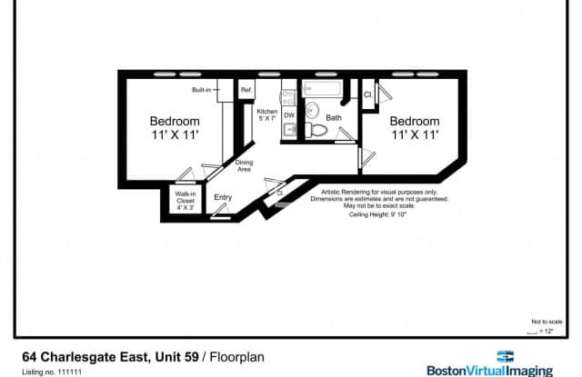 1 bed split in Fenway