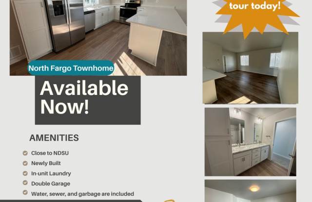 Photo of 3-Bed, 2-Bath Townhomes Near Downtown Fargo – Sewer, Garbage, Lawn  Snow Included!