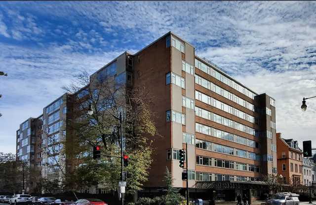 Bright fifth-floor one-bedroom in the heart of Dupont Circle with floor-to-ceiling windows and an unbeatable location.