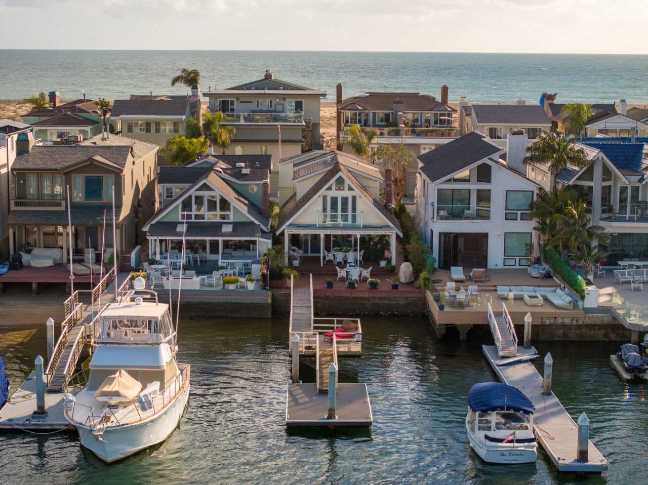 Newport Beach Bay Front with Dock