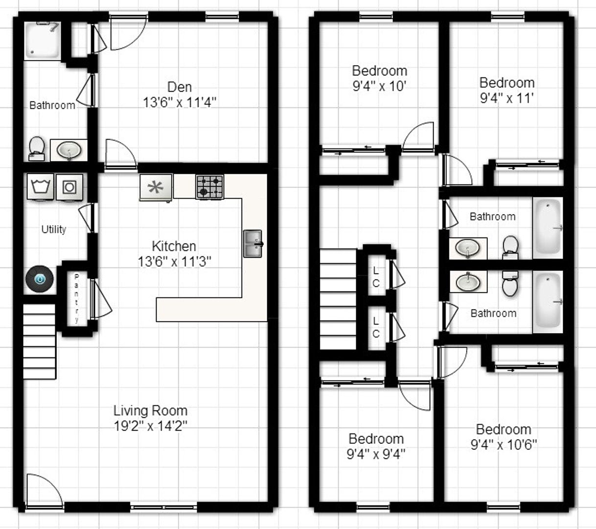 Rutherford Townhomes 4 Bedroom w/Den 3 Bathroom