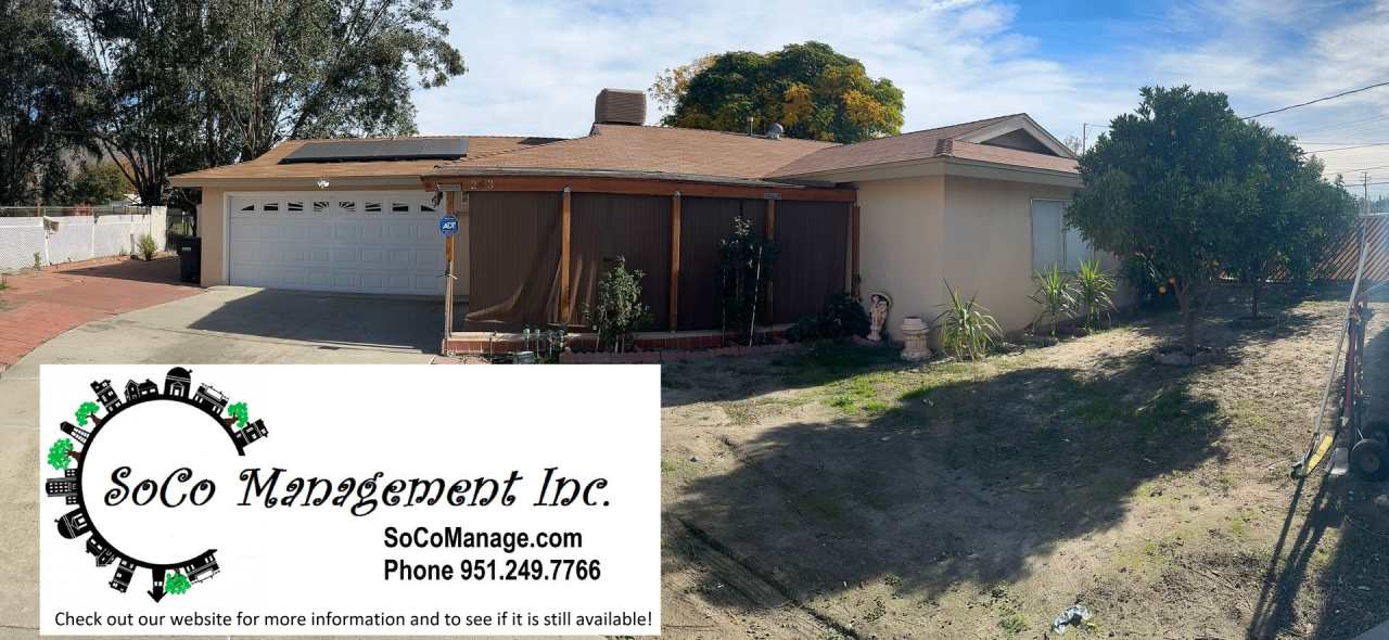 3 Bedroom / 2 Bathroom Single Story Home in San Jacinto