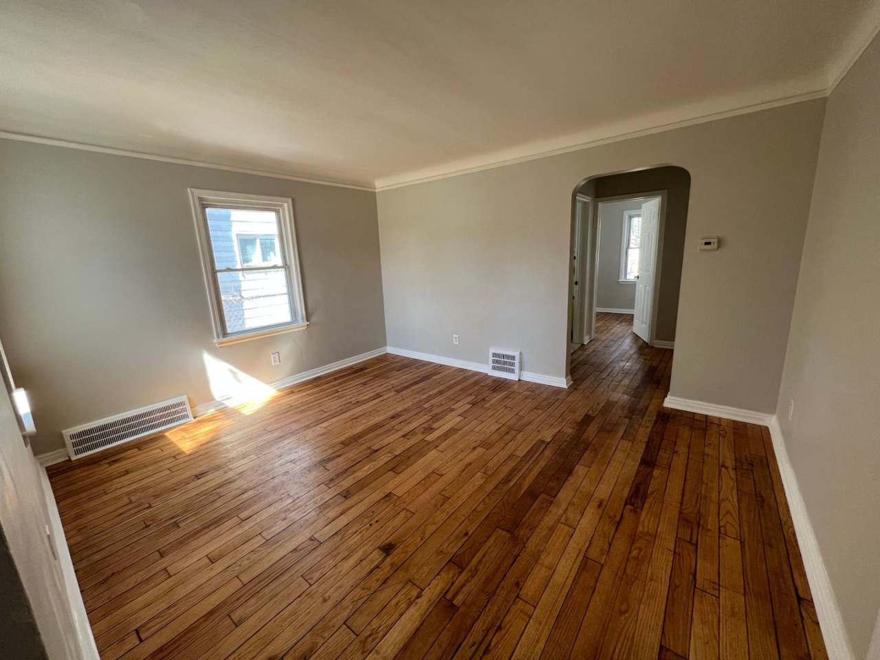 3 Bed 1 Bath bungalow with basement on eastside of Detroit. Fresh paint, refinished floors!