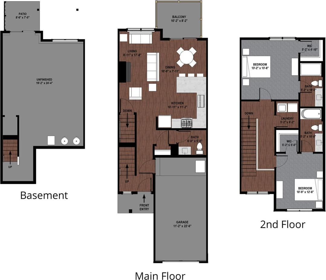The Walnut | Two Bedroom - Basement Walkout