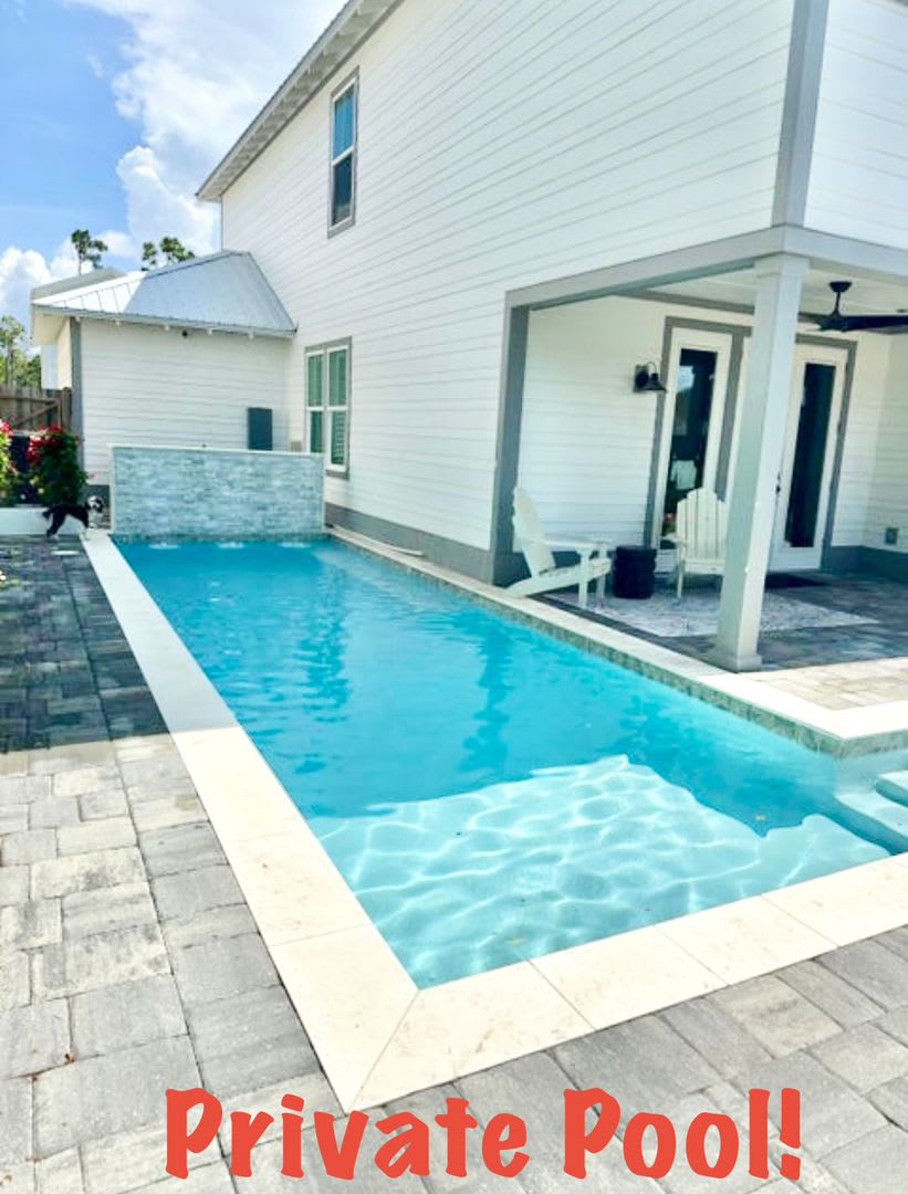 AVAILABLE NOW — Luxur​ious 4BR/2.5BA Heated Pool Home • 1 Mile to the Beach • Pool Service Included • 6-Month  1 Day Option!