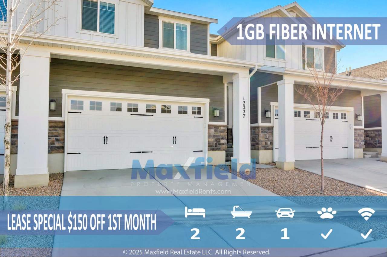 Townhouse Draper - 3 BD 2.5 BA 2 GA - 2250 Square Feet - New Carpet