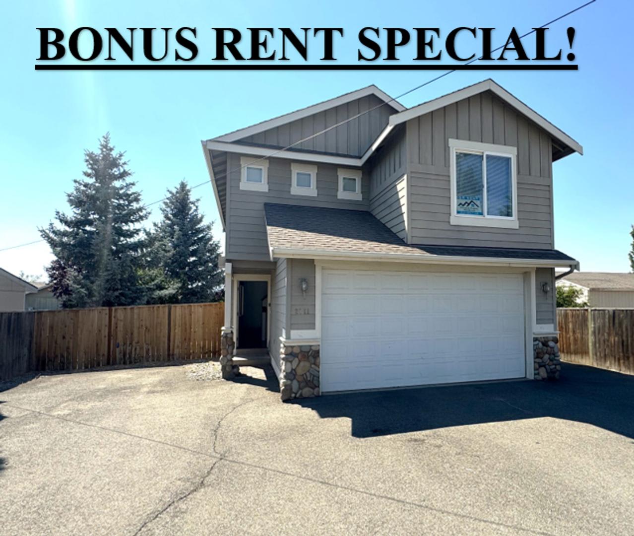BONUS RENT SPECIAL! Spacious 4 Bed, 2.5 Bath Home!