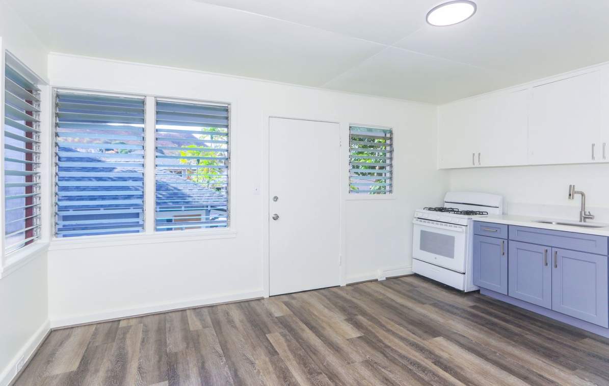 Renovated, upstairs, 2 bedroom 1 bath with luxury vinyl plank flooring throughout
