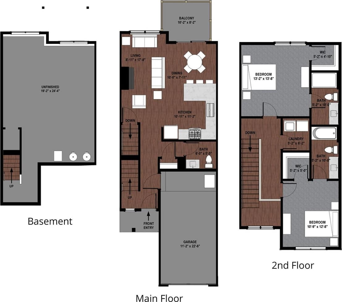 The Maple | Two Bedroom - Basement View-out