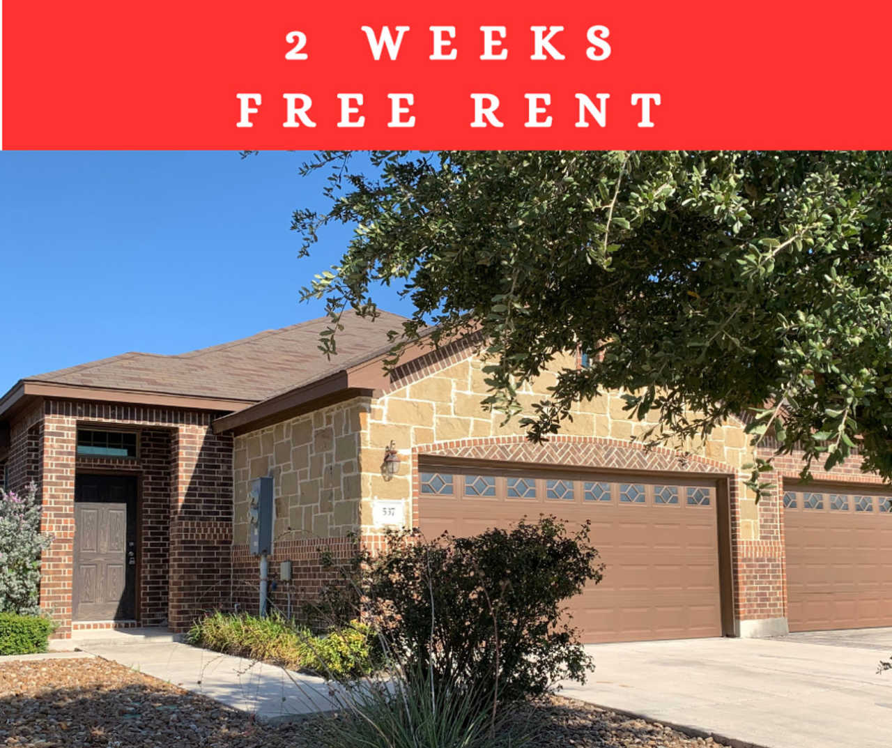 2 Weeks Free Rent /3/2/2 / No Carpet / Close to Creekside Shopping + Entertainment /Covered Back Patio / Fenced in Yard / CISD