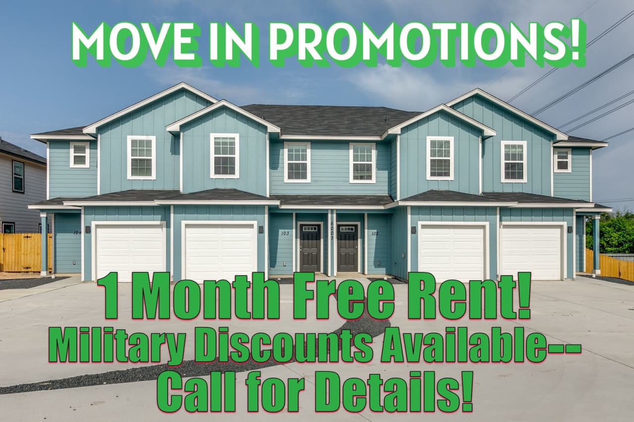 1 month free rent and Military Discounts!