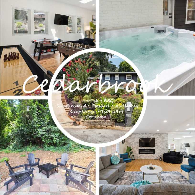 Fully Furnished: Beautiful 4-Bedroom Home with Game Room, Hot Tub, and Private Backyard – Southeast Atlanta