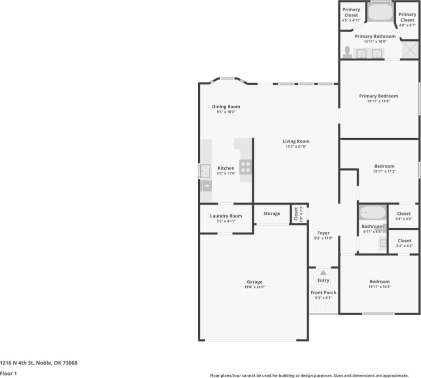 Beautiful 3 bed, 2 bath home in Noble!--1216 N 4th Street