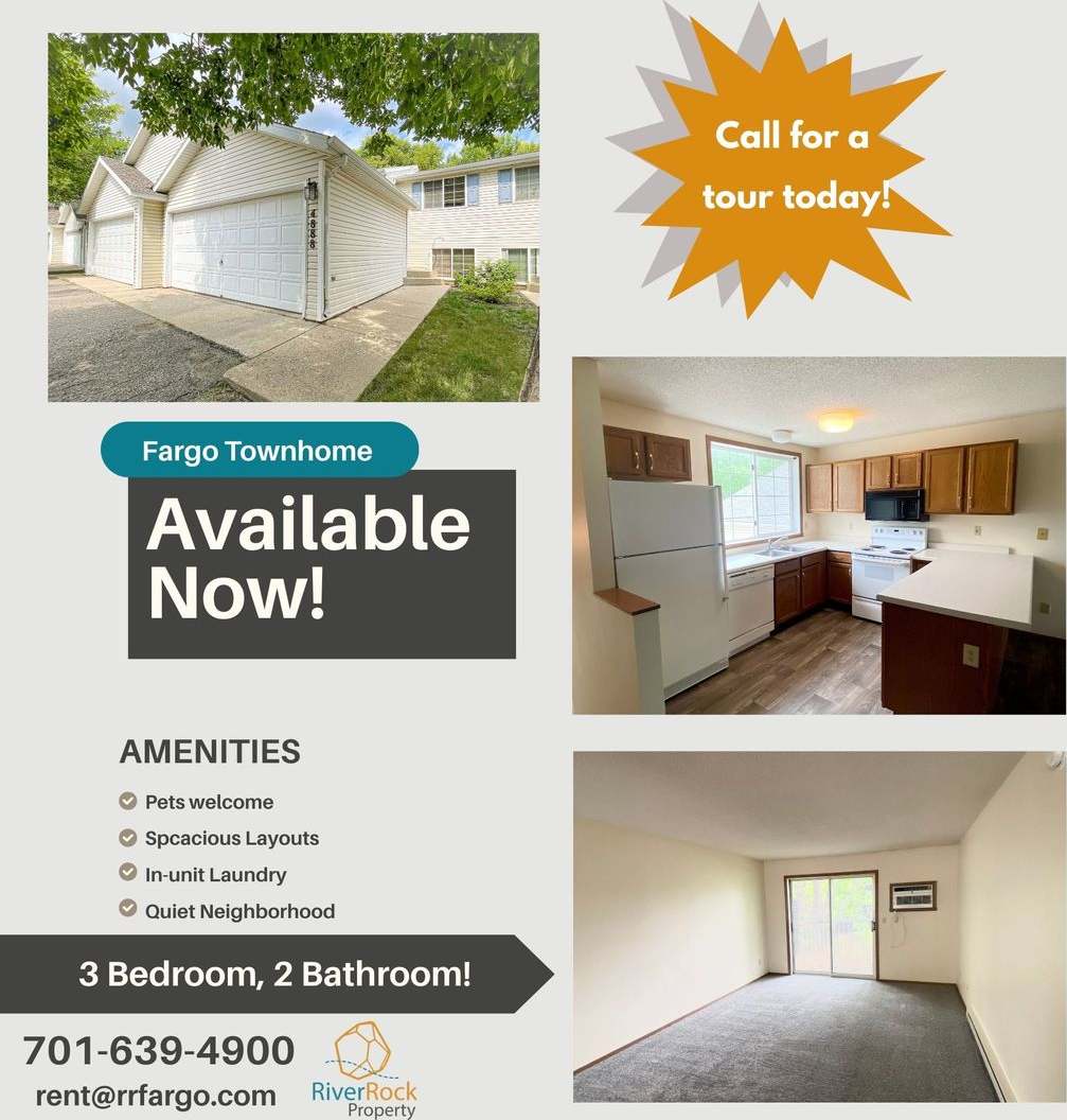 Spacious 3-Bed, 2-Bath Townhome in the Heart of South Fargo