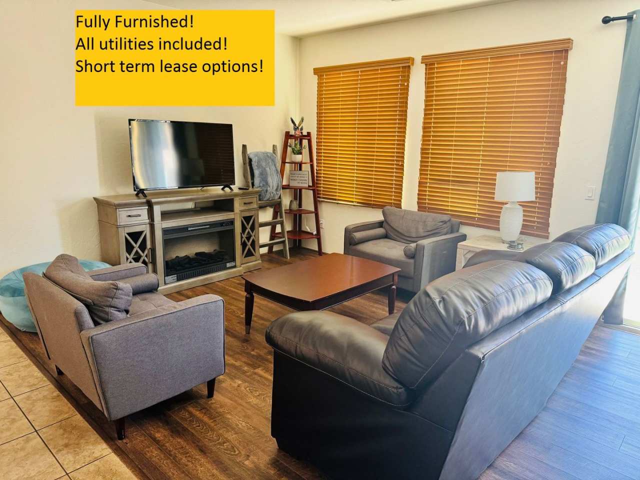 Furnished monthly rental home with all utilities included.