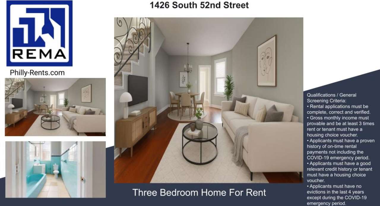 Lovely West Philly 3 Bedroom Home for Rent