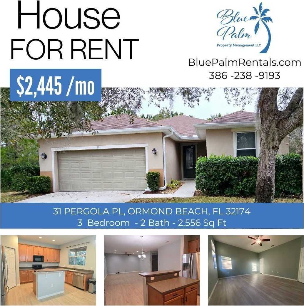 Beautiful 3 Bedroom 2 Bathroom Home, with Scenic Backyard View. Ormond Beach in Hunter's Ridge Community