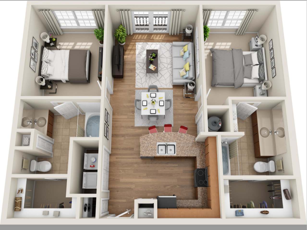 2 Bed / 2 Bath - Village Floorplan - Leasing for Fall 2023