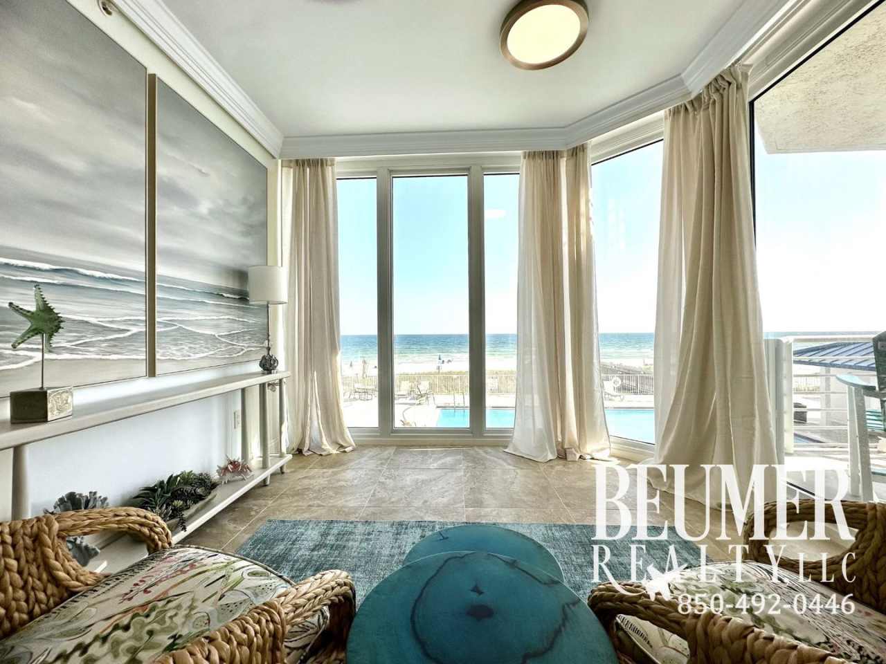 Upscale 3 BR 3 BA furnished Condo On the Gulf for 12 Month Lease