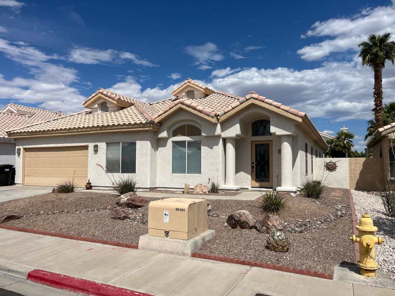 Single story home with pool