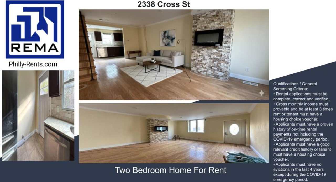 Philadelphia Rental with Modern Finishes and Stone Accent Wall.