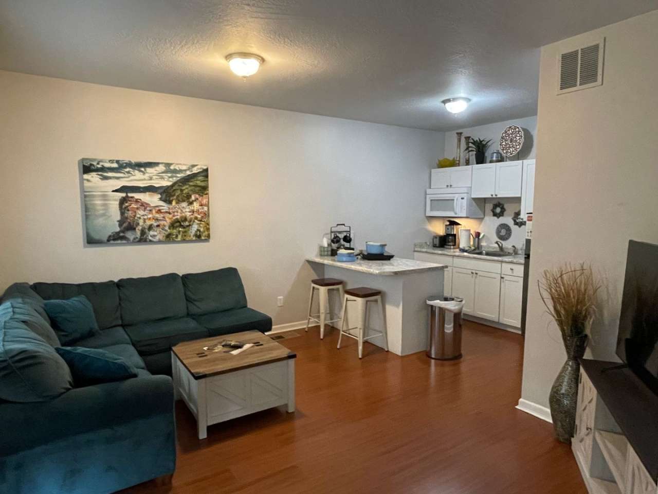 Zen Cottage: Spacious downtown suite complete with kitchenette, washer/dryer $300 Utility Fee
