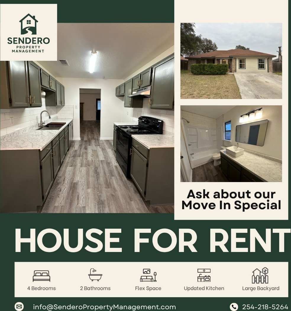 Beautifully Remodeled 4 Bedroom + Office Home in Killeen, TX — Available 11/21