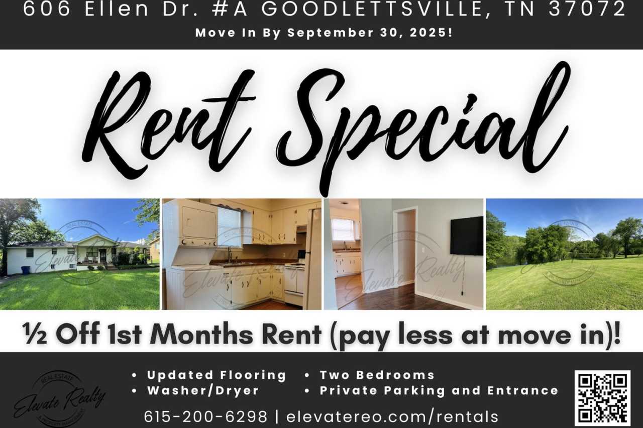 Charming Two Bedroom in Triplex in Goodlettsville!