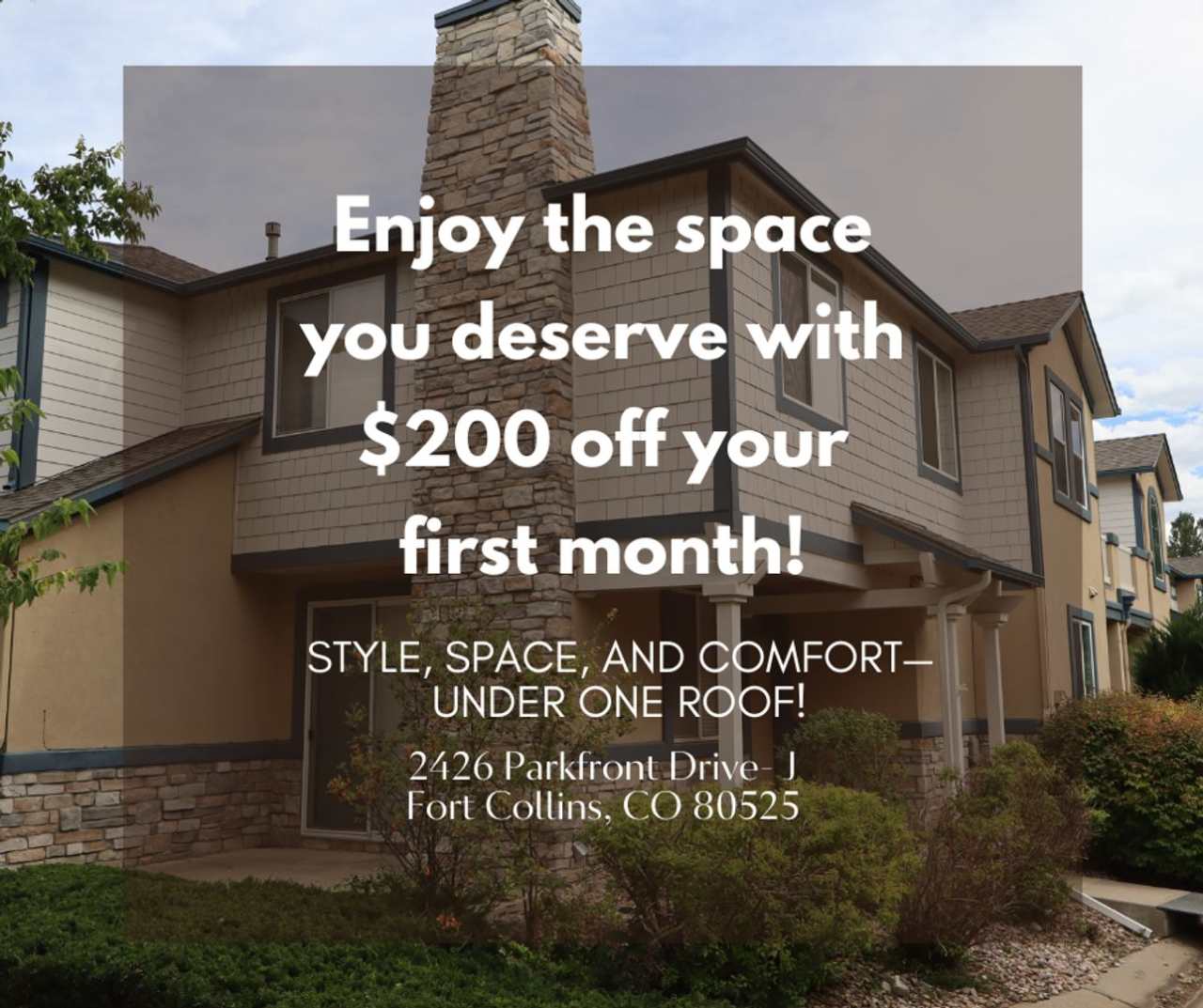 Beautiful Fort Collins 3 Bed, 2.5 Bath Townhome + $200 Off First Months Rent!