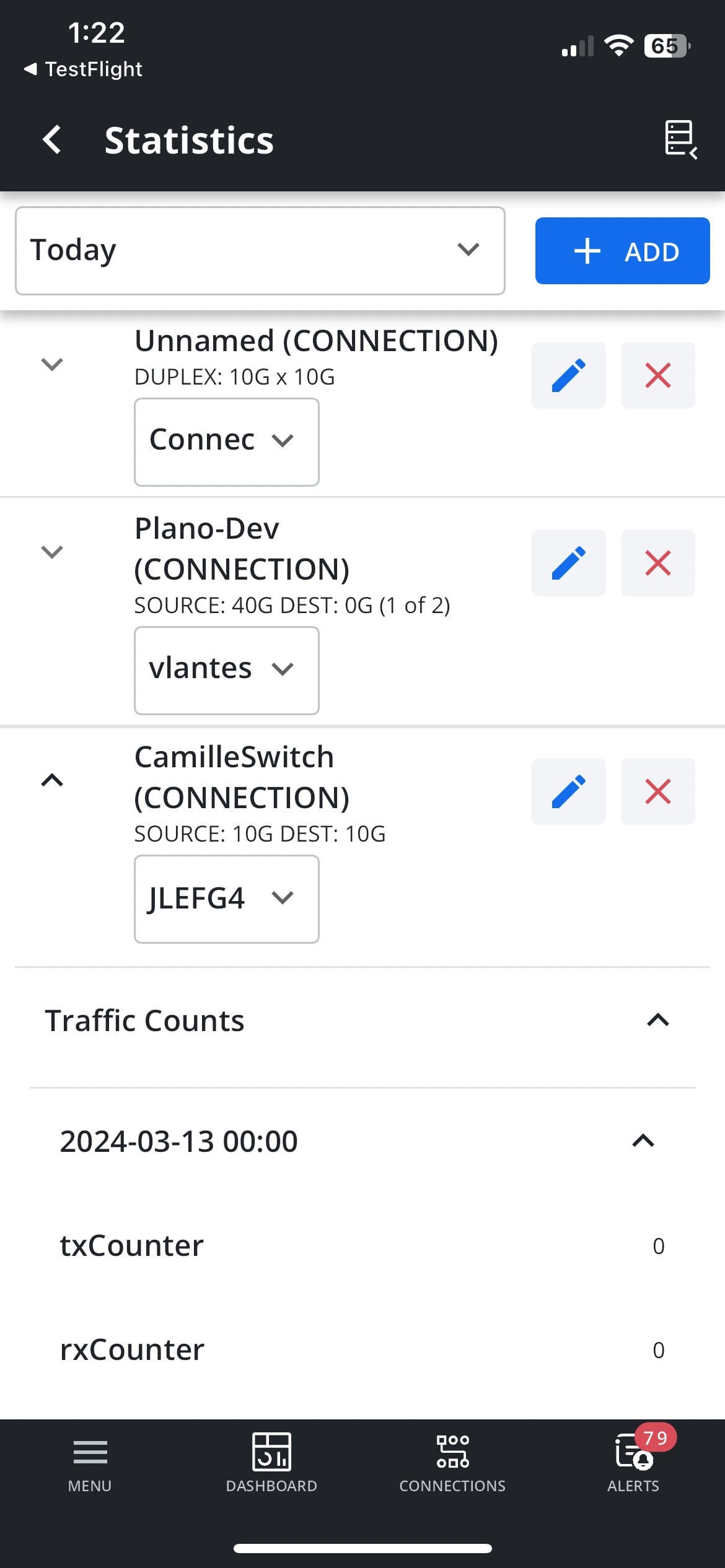 An image of the IntellaView mobile statistics screen.