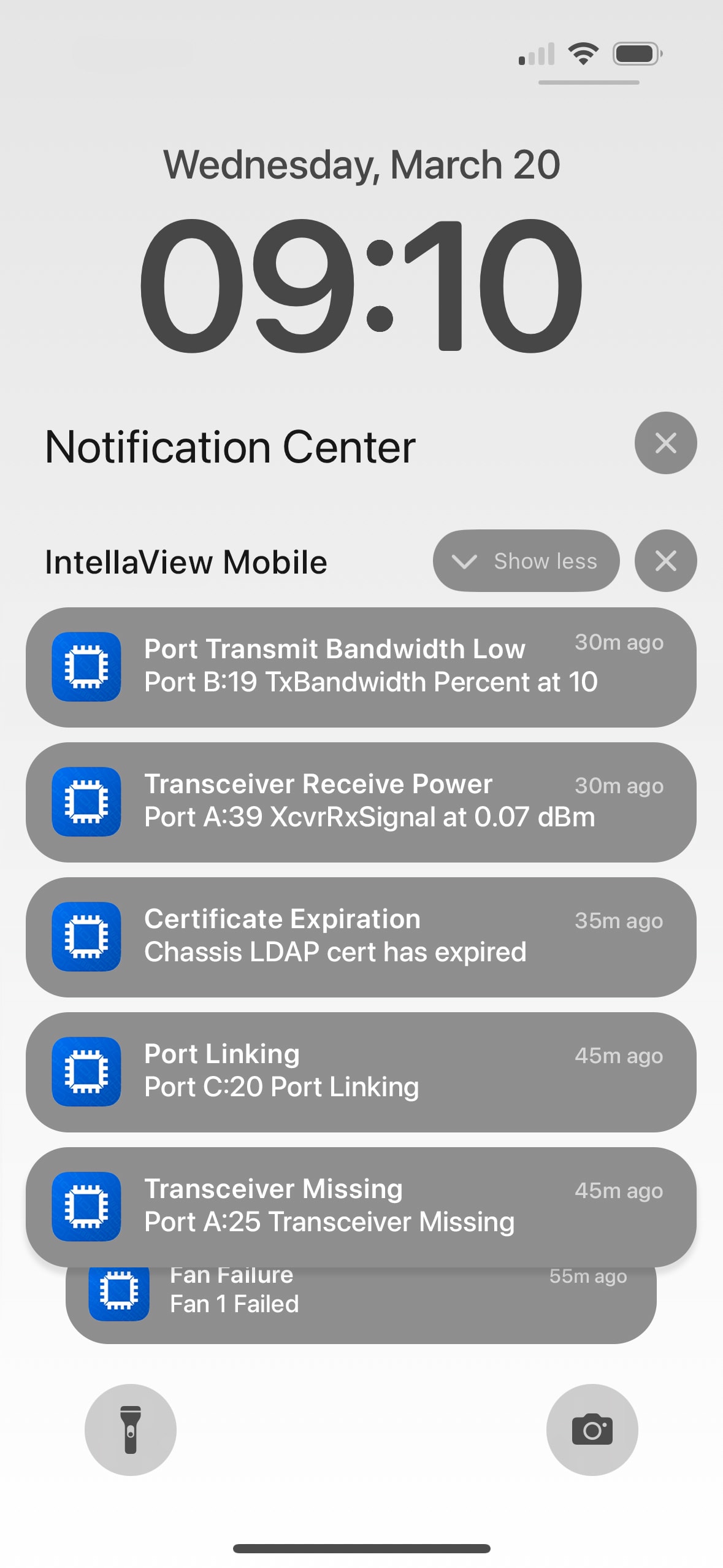 An image of the IntellaView mobile interface displying the login page.