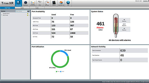 The dashboard of the TITAN software interface.