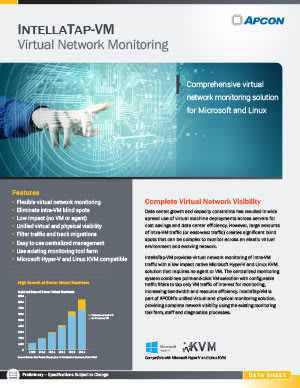 The first page of a .pdf document with the title 'IntellaTap-VM: Virtual Network Monitoring.'