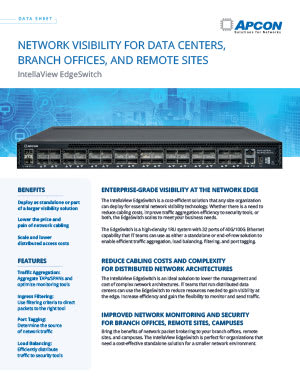 The first page of a .pdf document with the title 'Network Visibility For Data Centers, Branch Offices, And Remote Sites.'