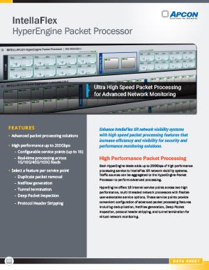 The first page of a .pdf document with the title 'HyperEngine Packet Processor.'