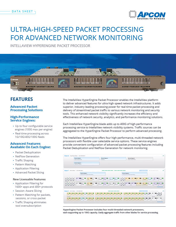 The first page of a .pdf document with the title 'Ultra High Speed Packet Processing for Advanced Network Monitoring.'