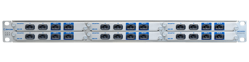 The front profile of the 100G SR TAP Chassis 1RU.