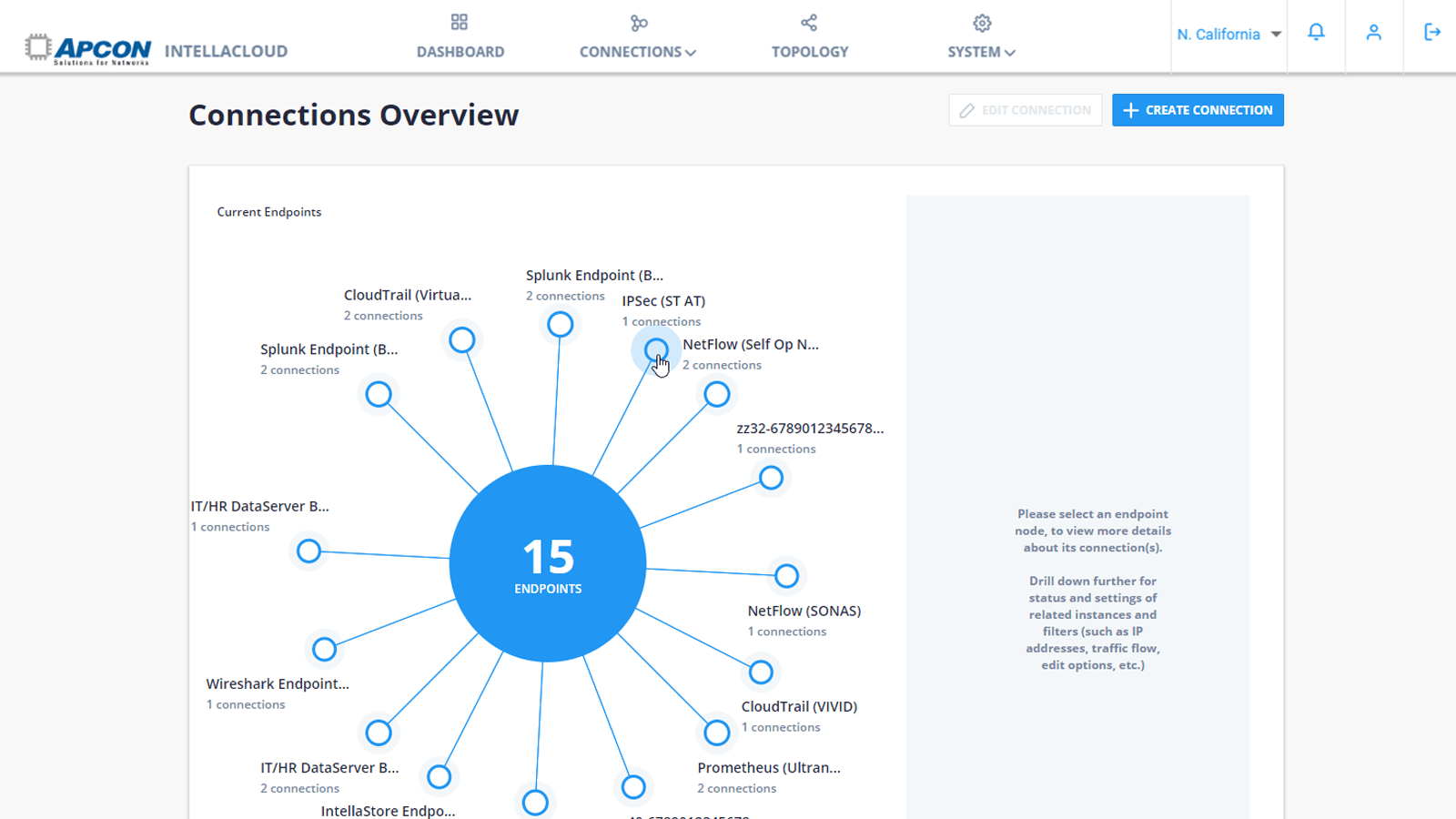 The IntellCloud instances screen.