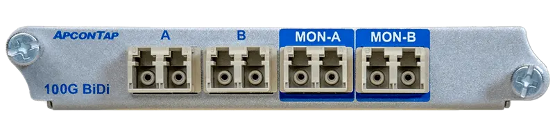 The front profile of the 100G BiDi SR TAP Module.