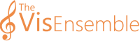 The Visensemble Logo in a sans-serif font, with Vis in bold and Ensemble light.  A treble cleft is featured on the left of the text.